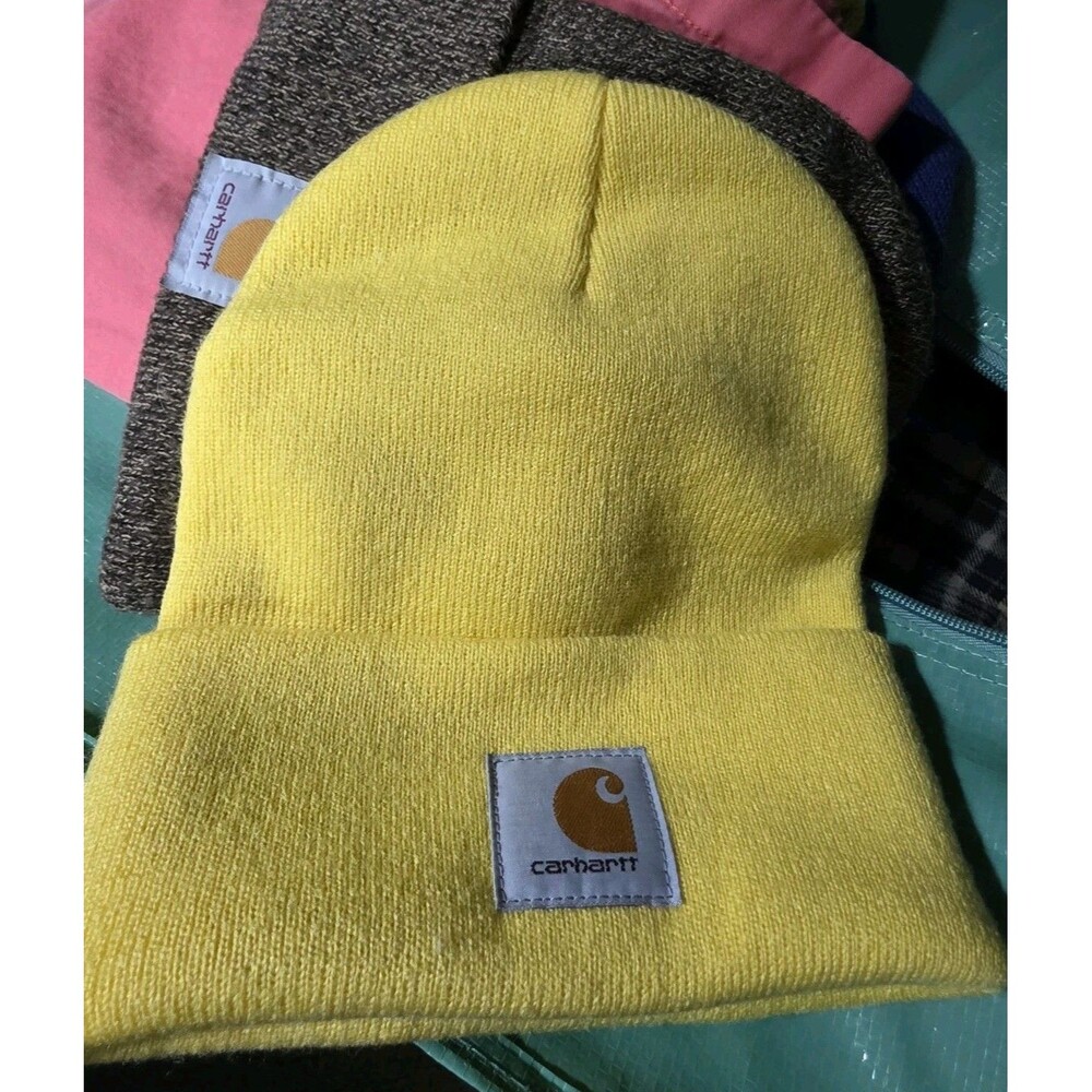 Carhartt Watch Cap Stocking Hat Light Yellow Acrylic One Size Unisex